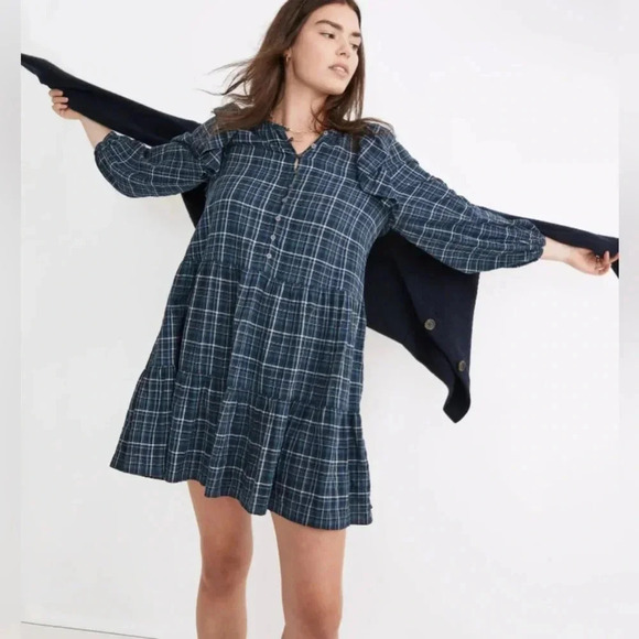 Gauze Ruffle-Trimmed Mini Dress Size Small - Picture 2 of 8